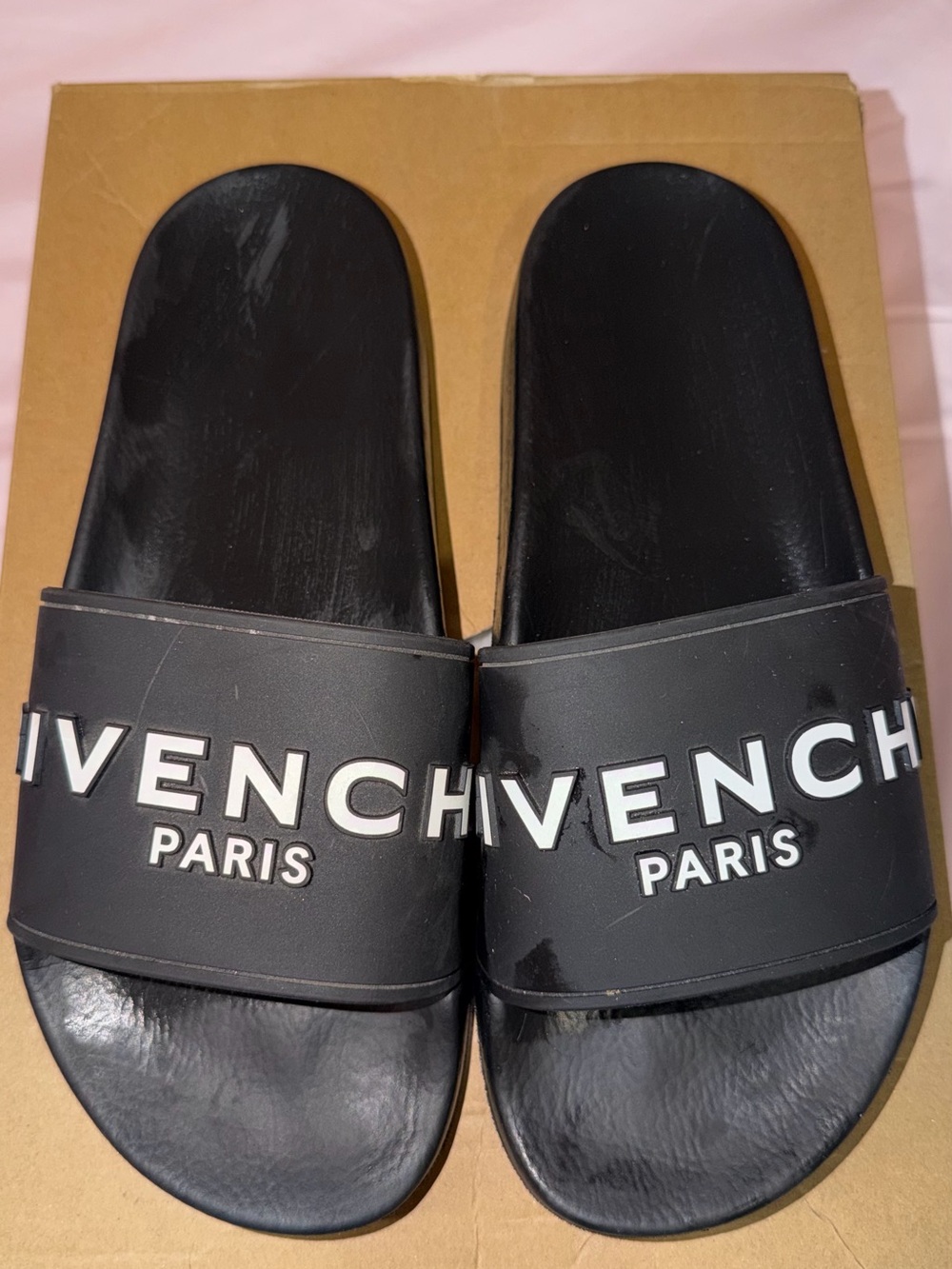 Givenchy Paris Logo Slide Sandals Black Men’s EU 40 / US 7